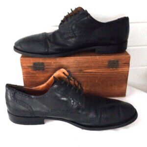Sandro Moscoloni Men’s Wingtip Oxford Shoes Sz 12 Black Leather Lace Up